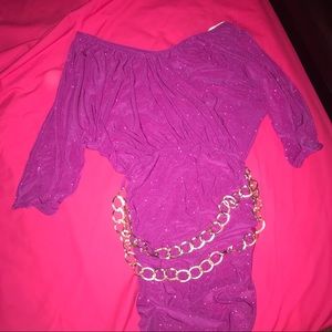 Pink dress with chain belt